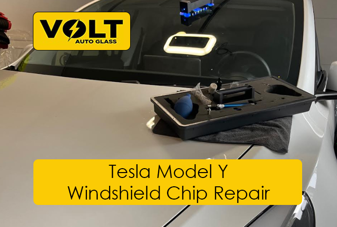 TESLA MODEL Y windshield chip