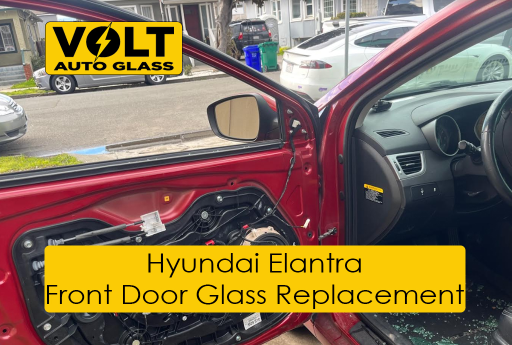 Hyundai Elantra Front Door Glass Replacement - Before