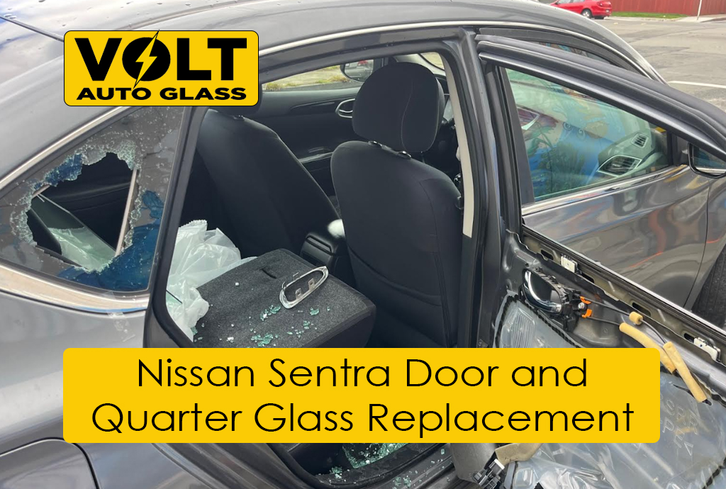 Nissan Sentra Door Glass And Quarter Glass Replacement - Before Replacement